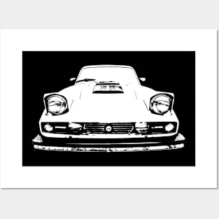 Saab Sonett III 1970s classic car monoblock white Posters and Art